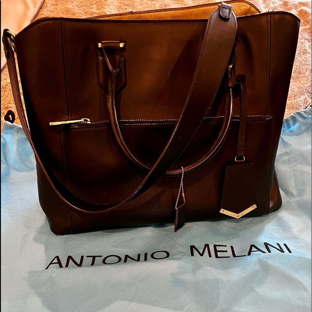 Antonio Melanie Leather Lap Top Work  Bag